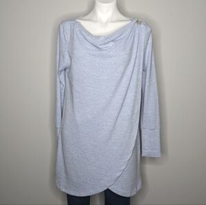 Soft Surroundings blue button closure oversized wrap top S